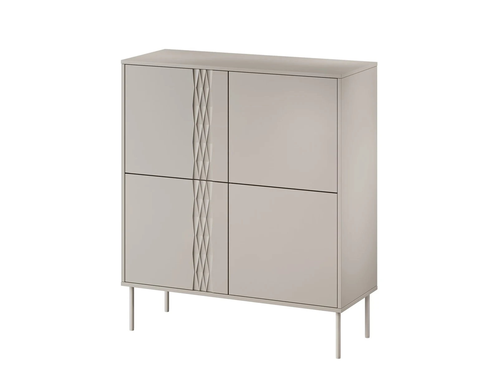 Komoda TRESSE 4 szuflady, kaszmir mat, 100x40x110 cm — zdjęcie 1 z 4
