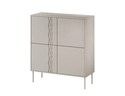 Komoda TRESSE 4 szuflady, kaszmir mat, 100x40x110 cm