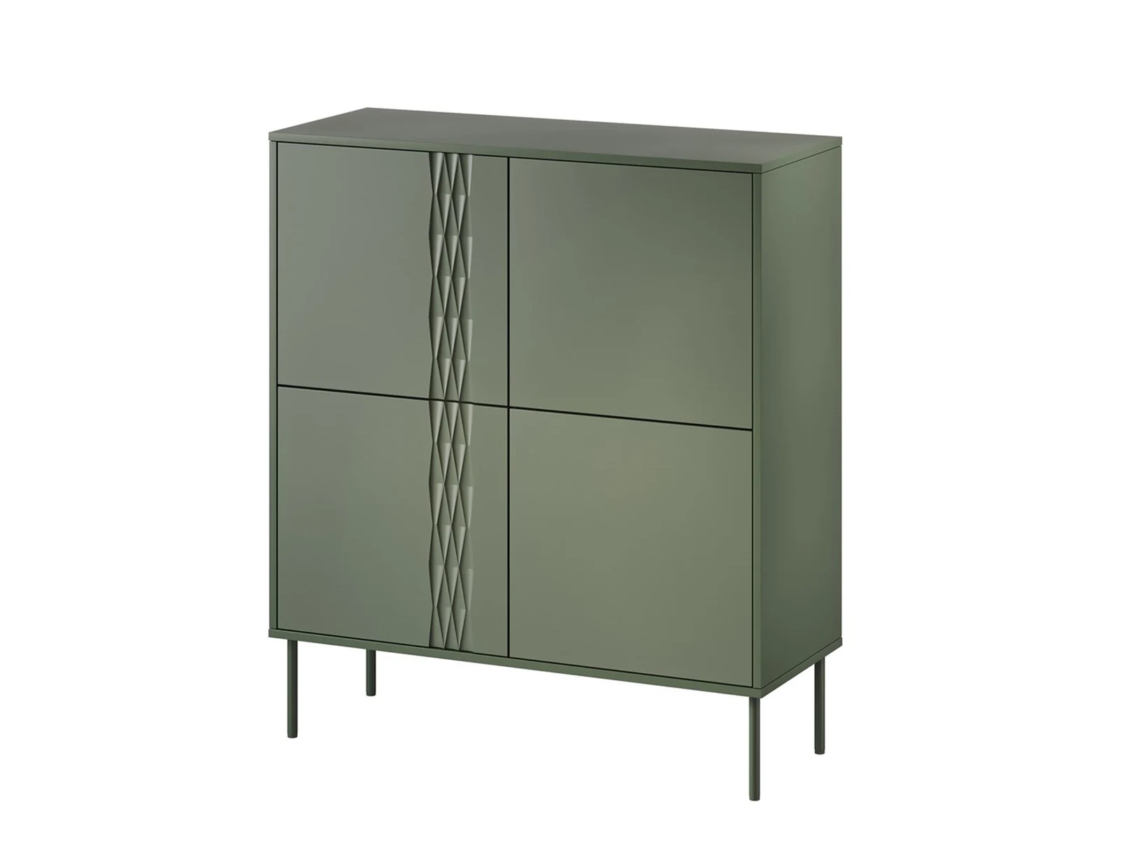 Komoda 4-szufladowa TRESSE 100x40x110, zielona matowa — zdjęcie 1 z 4
