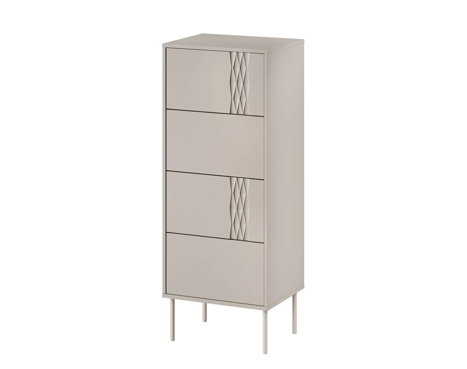 Komoda 4-szufladowa TRESSE 50x40x125 cm, kolor kaszmir matowy — zdjęcie 1 z 4