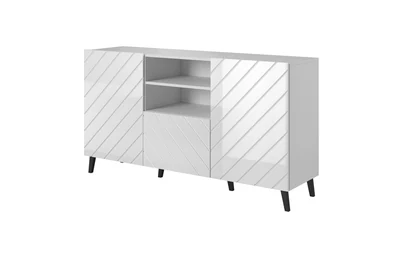 Komoda ABETO 150x42x82 biała z połyskiem
