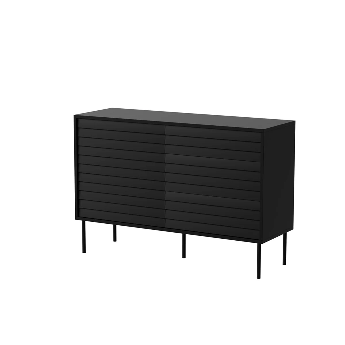 Komoda CORTINA 120x40x81, 3 szuflady, czarna