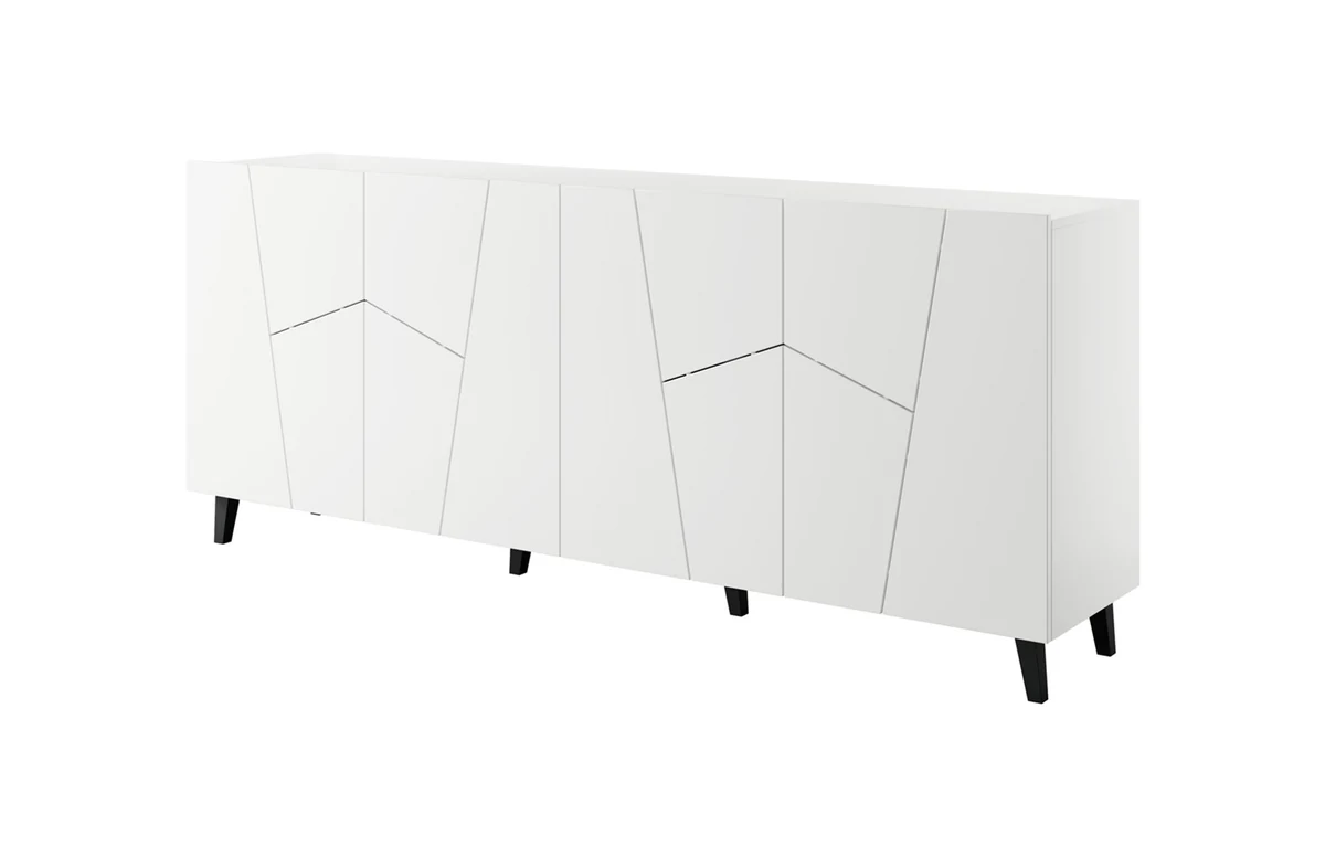 Komoda ETNA biała matowa, wymiary 200x42x82 cm