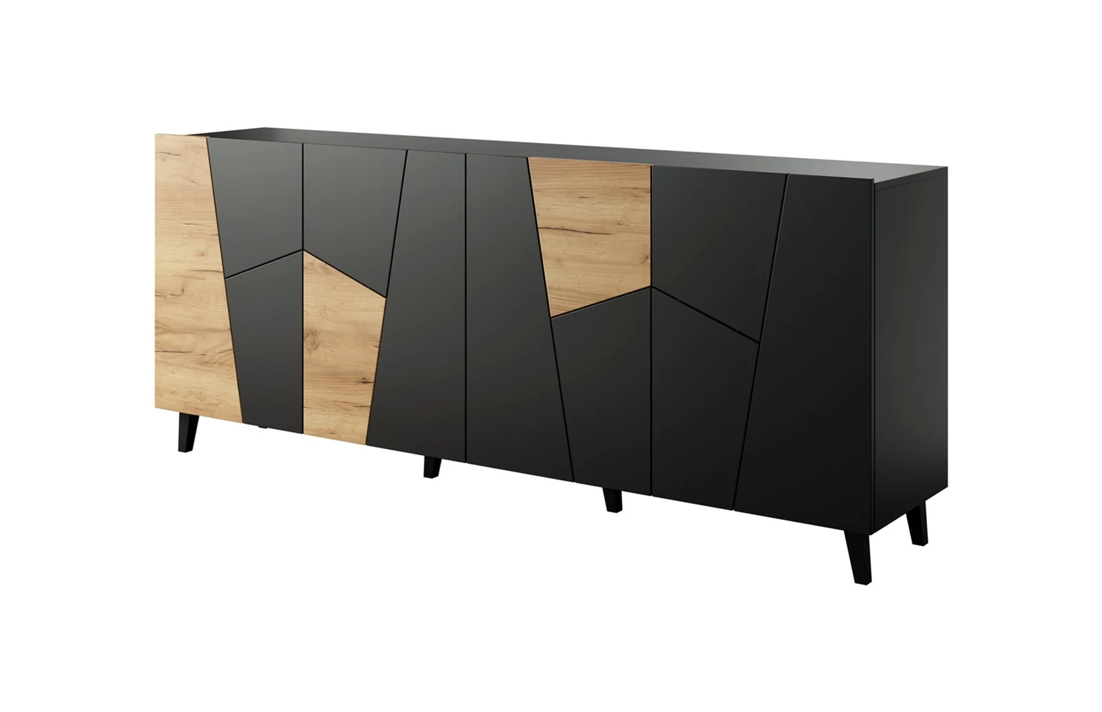 Komoda ETNA czarna matowa 200x42x82 cm — zdjęcie 1 z 7