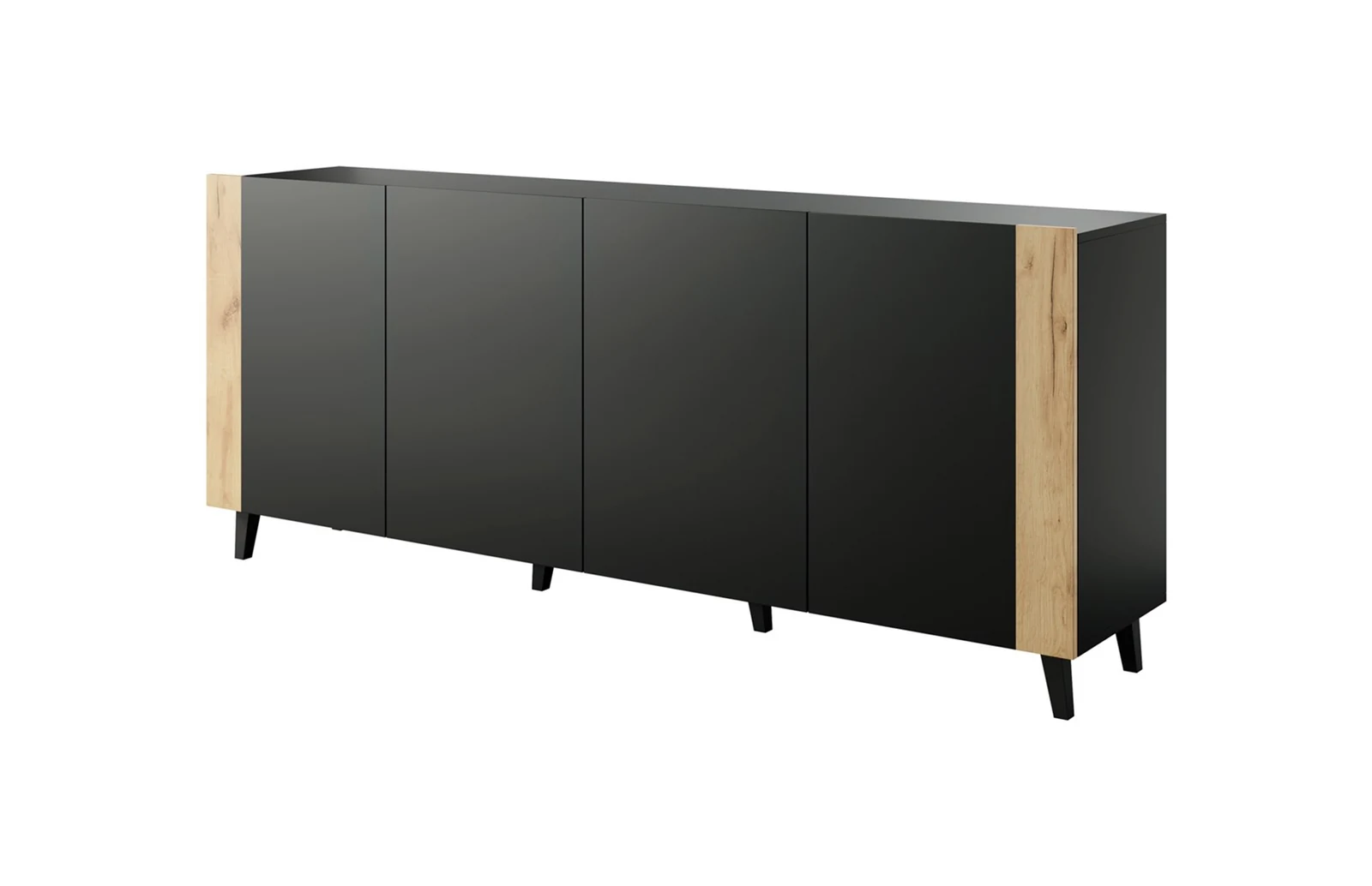 Komoda FARO 200x42x82, czarny mat — zdjęcie 1 z 3
