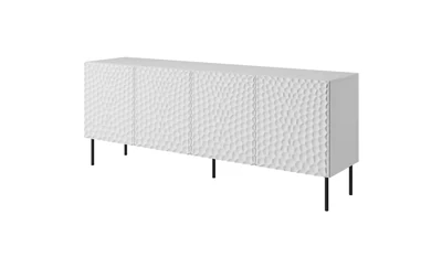 Komoda HOLE biała matowa, wymiary 190x40,5x74,5 cm