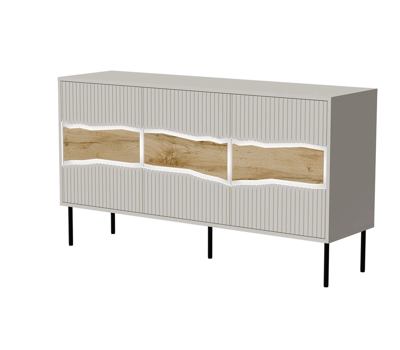 Komoda INSERTO 3D 143,5x40x80 Kaszmir z oświetleniem LED — zdjęcie 1 z 7