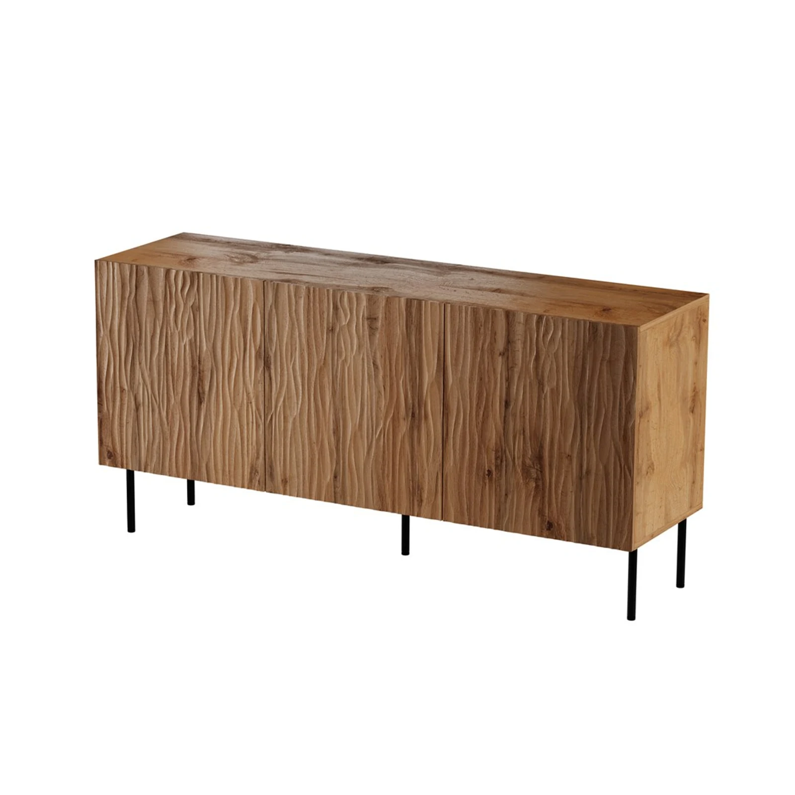Komoda JUNGLE dąb wotan, czarne nóżki, wymiary 152x40,5x74,5 cm — zdjęcie 1 z 3