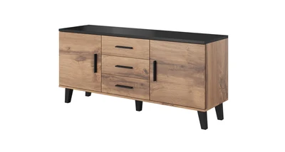 Komoda LOTTA 150 2D3S, wotan + czarny mat