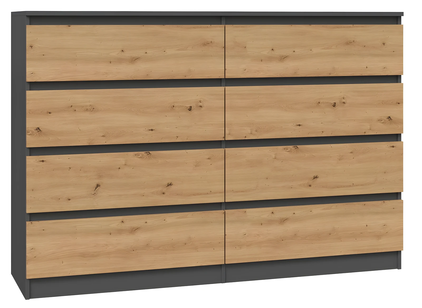 Komoda M8 140 antracyt/artisan, 8 szuflad — zdjęcie 1 z 7