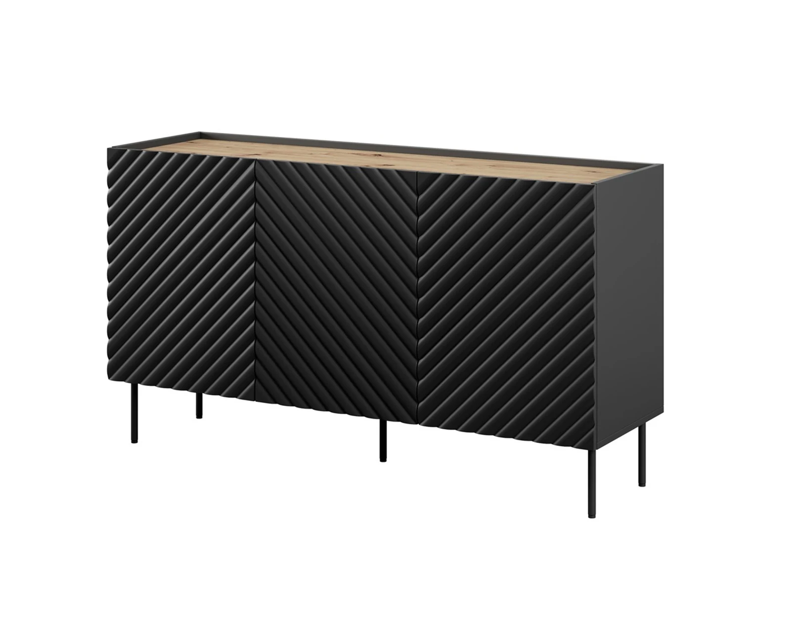 Komoda ONDA 150x45x85, czarna — zdjęcie 1 z 4