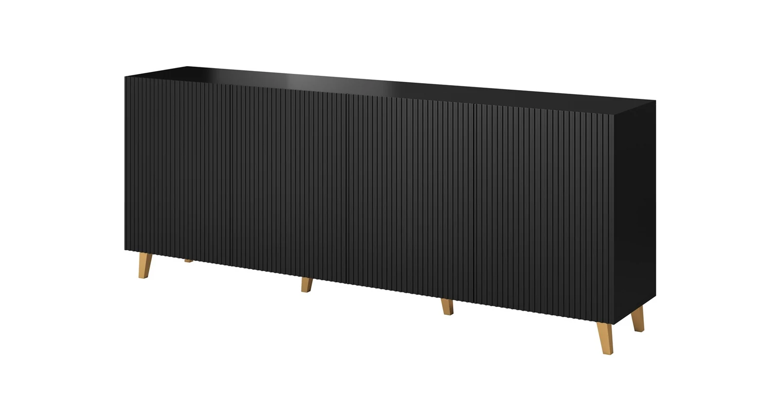 Komoda PAFOS 200x40x82, czarny mat — zdjęcie 1 z 4