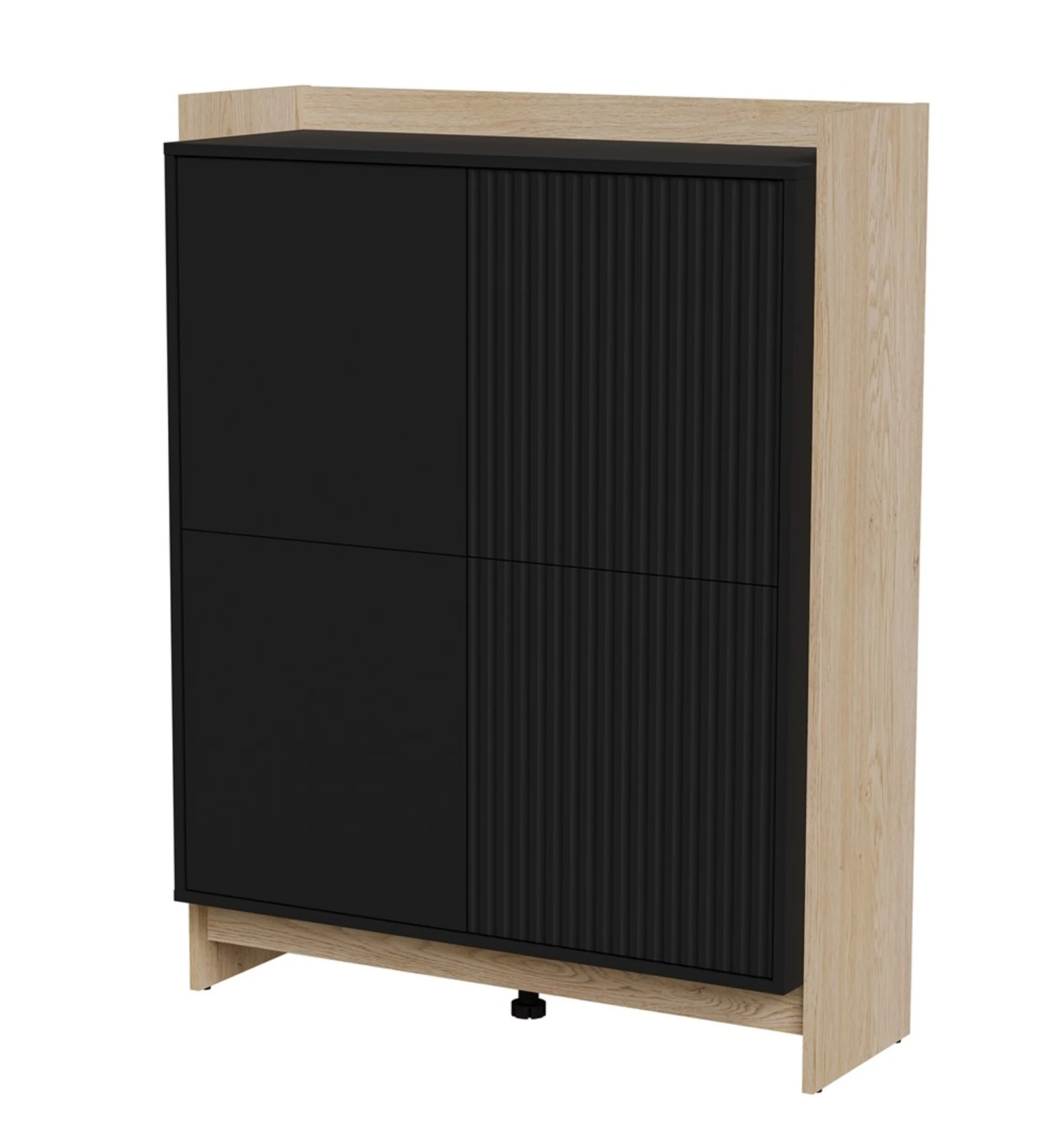 Komoda PORTO 100x38x130 dęb/czarny — zdjęcie 1 z 4
