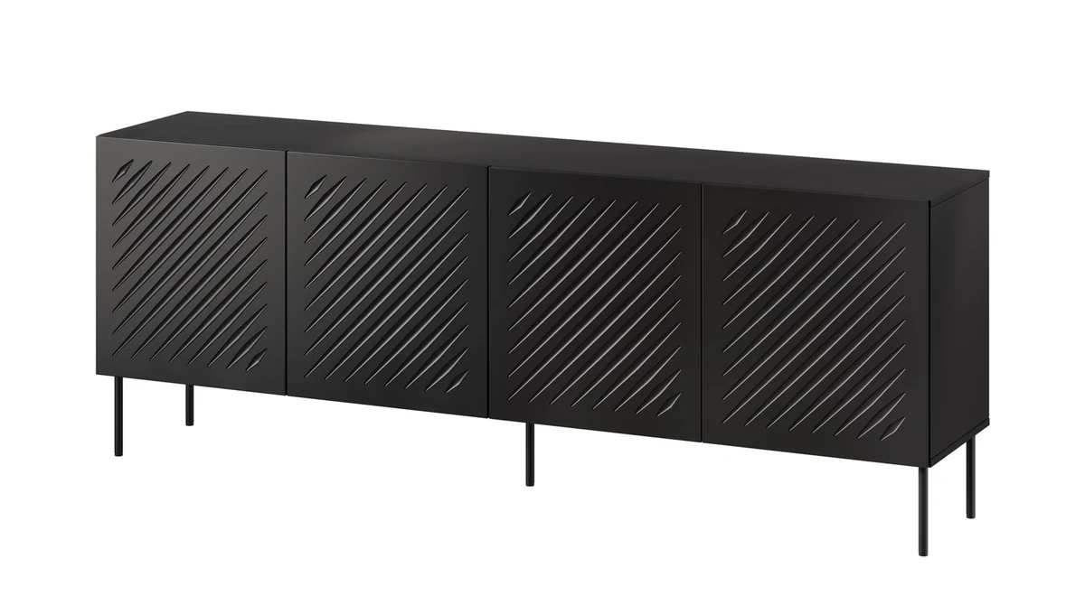 Komoda SIENA 200x40x75 czarny matowy