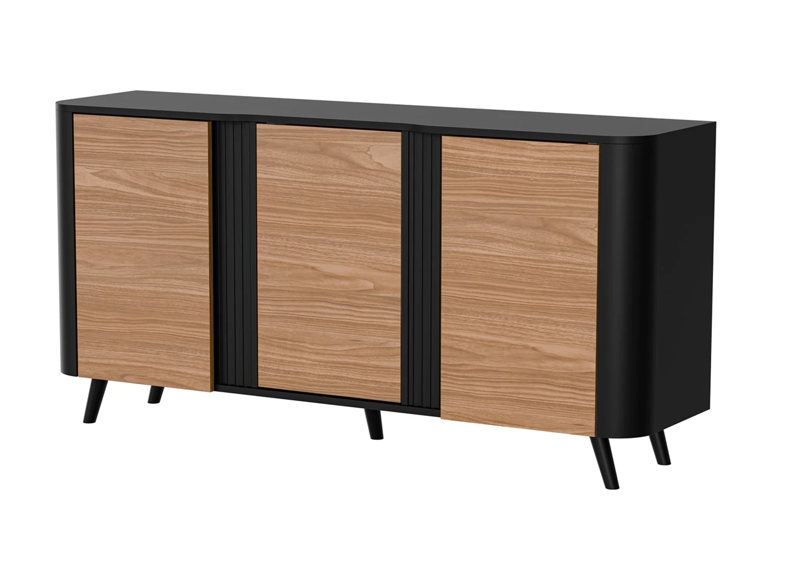 Komoda VOLARE czarny/orzech 151x39x75 — zdjęcie 1 z 3
