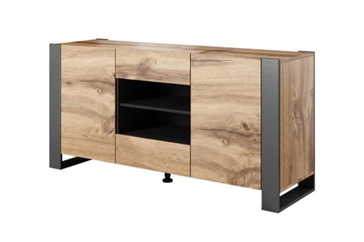 Komoda WOOD 164/44/80 Dąb Wotan + Antracyt