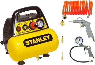 Kompresor bezolejowy 6L + Zestaw pneumatyczny STANLEY