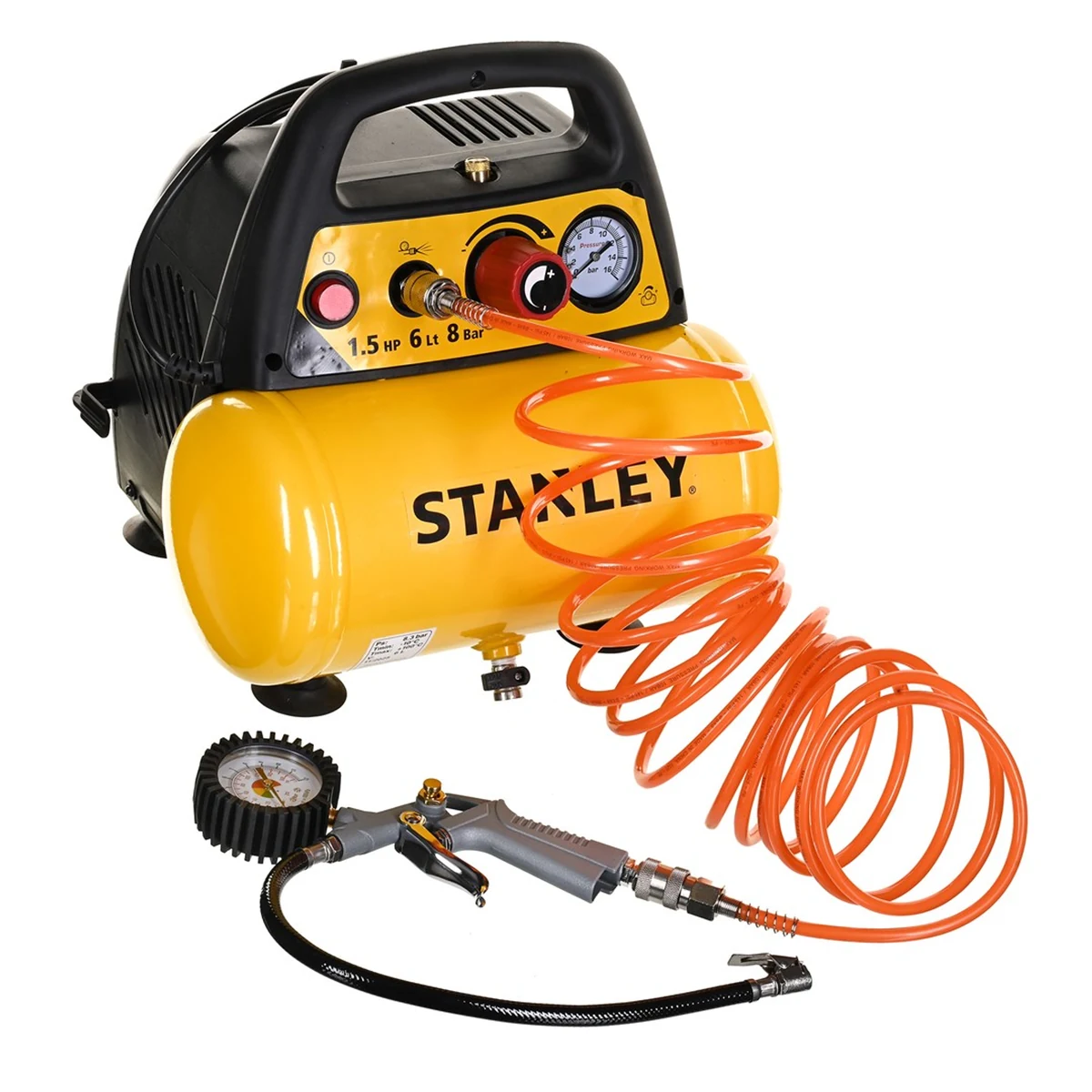 Kompresor bezolejowy 6L+Zestaw pneumatyczny STANLEY (OUTLET)
