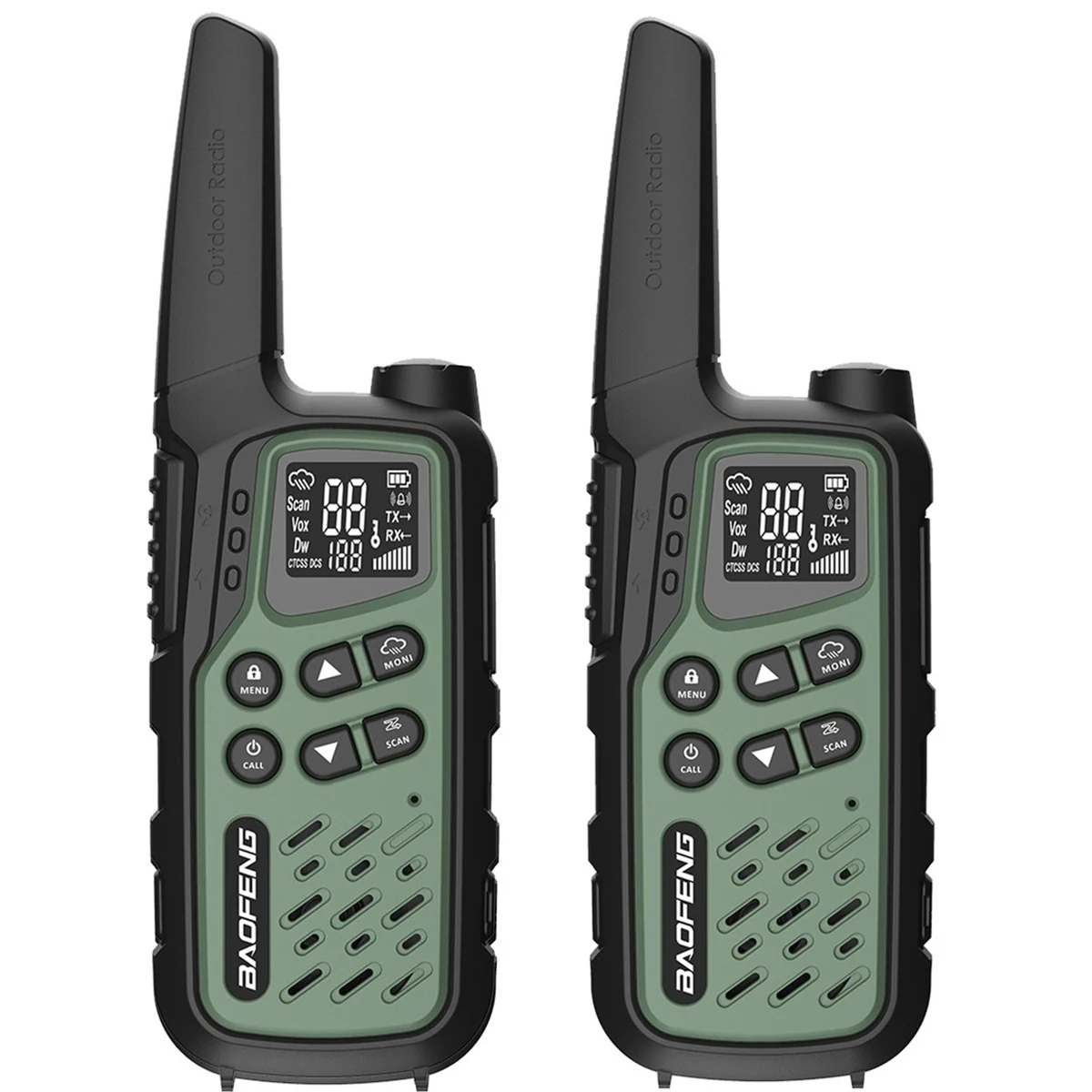 Krótkofalówka Baofeng BF-T25E zielona, 2 szt.