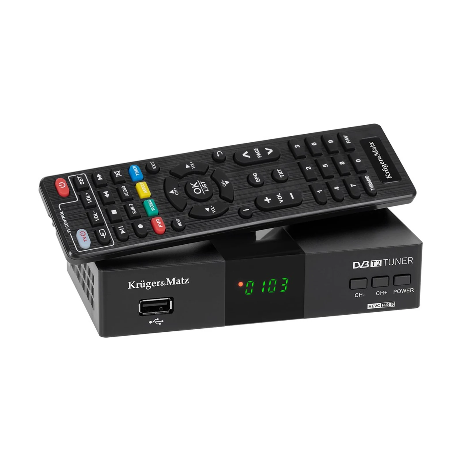 KRUGER & MATZ DEKODER DVB-T2 H.265 HEVC KM0550D — zdjęcie 1 z 6