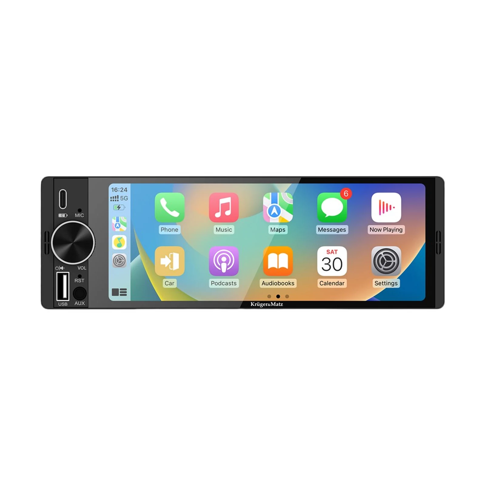 Radio samochodowe Kruger&Matz KM2016 CarPlay/Android Auto 1DIN — zdjęcie 1 z 8