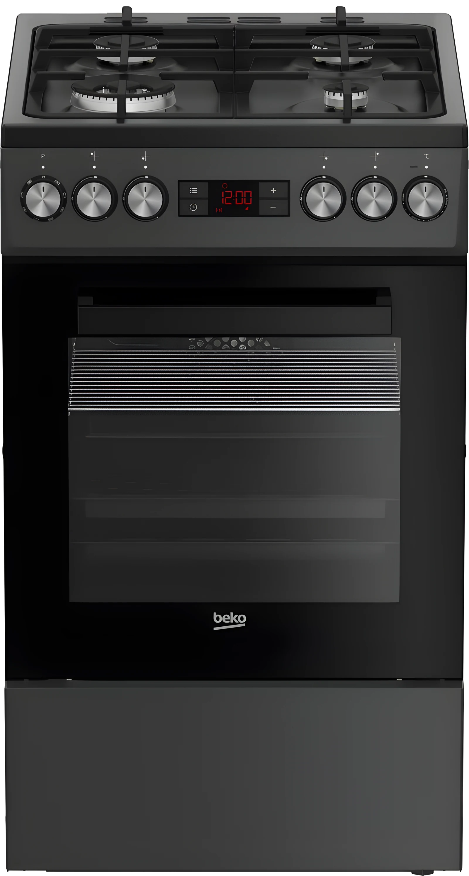 Kuchnia BEKO FSM51330DAOT - czarna, z szufladami i zegarem — zdjęcie 1 z 5