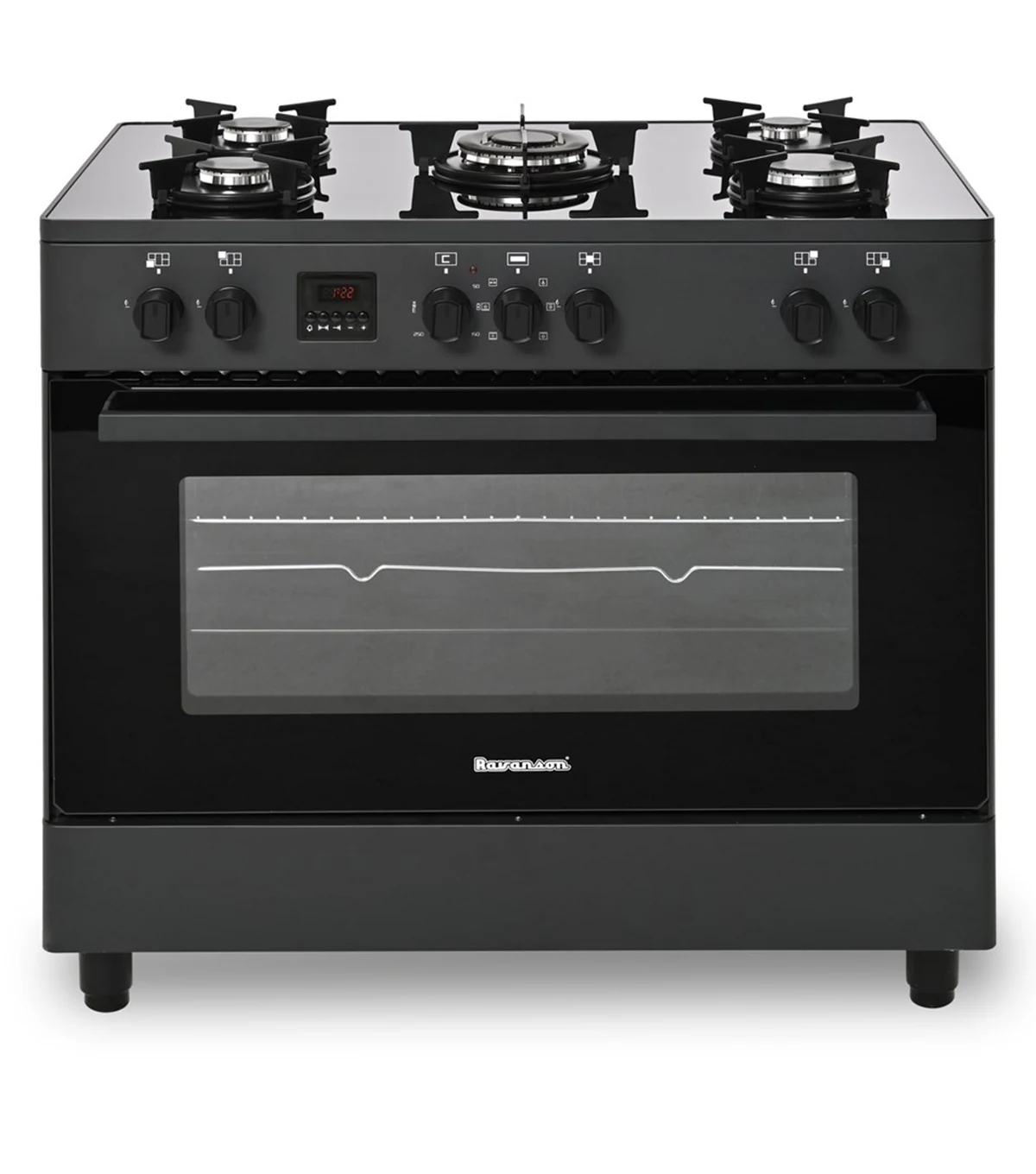 Kuchnia gazowo-elektryczna Ravanson KWGE-K90 GLASS black