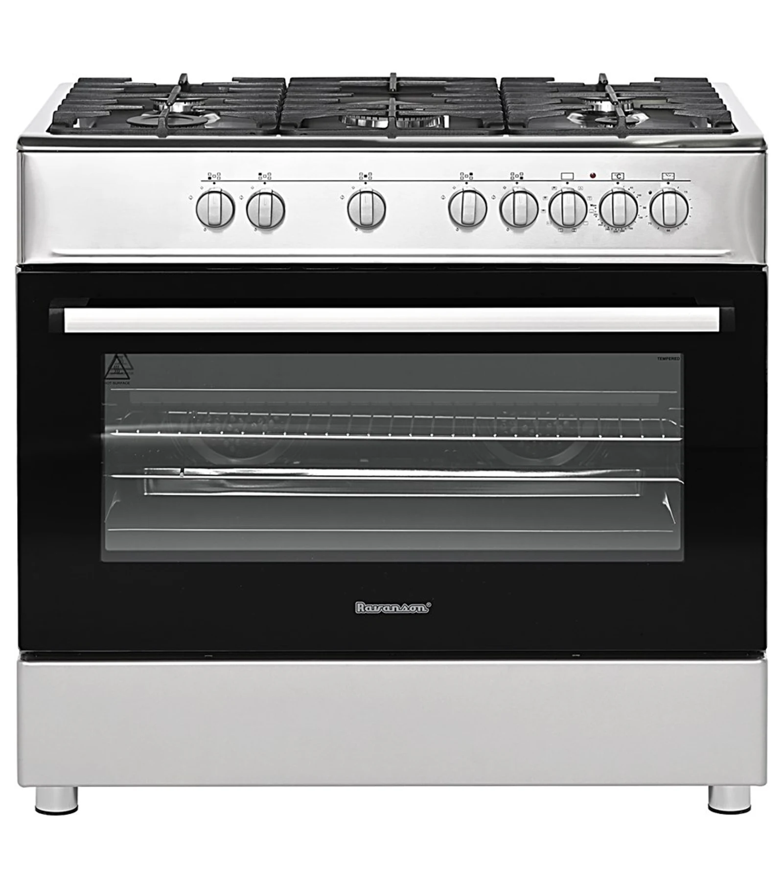 Kuchnia gazowo elektryczna Ravanson KWGE-K90A Cheff inox — zdjęcie 1 z 6