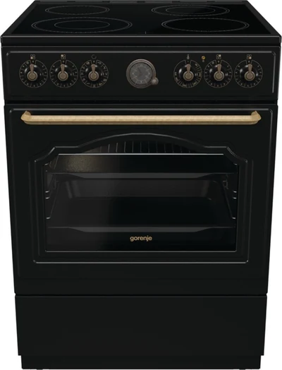Kuchnia GORENJE GECS6B71CLB - Wolnostojąca, Złoty Uchwyty
