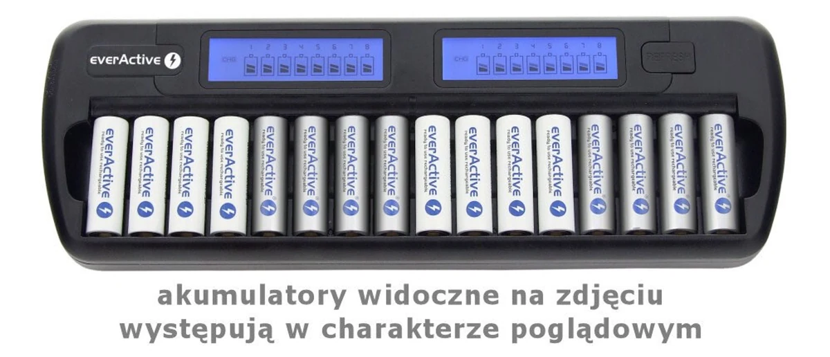 Ładowarka everActive NC-1600 do baterii D, AA, AAA, C