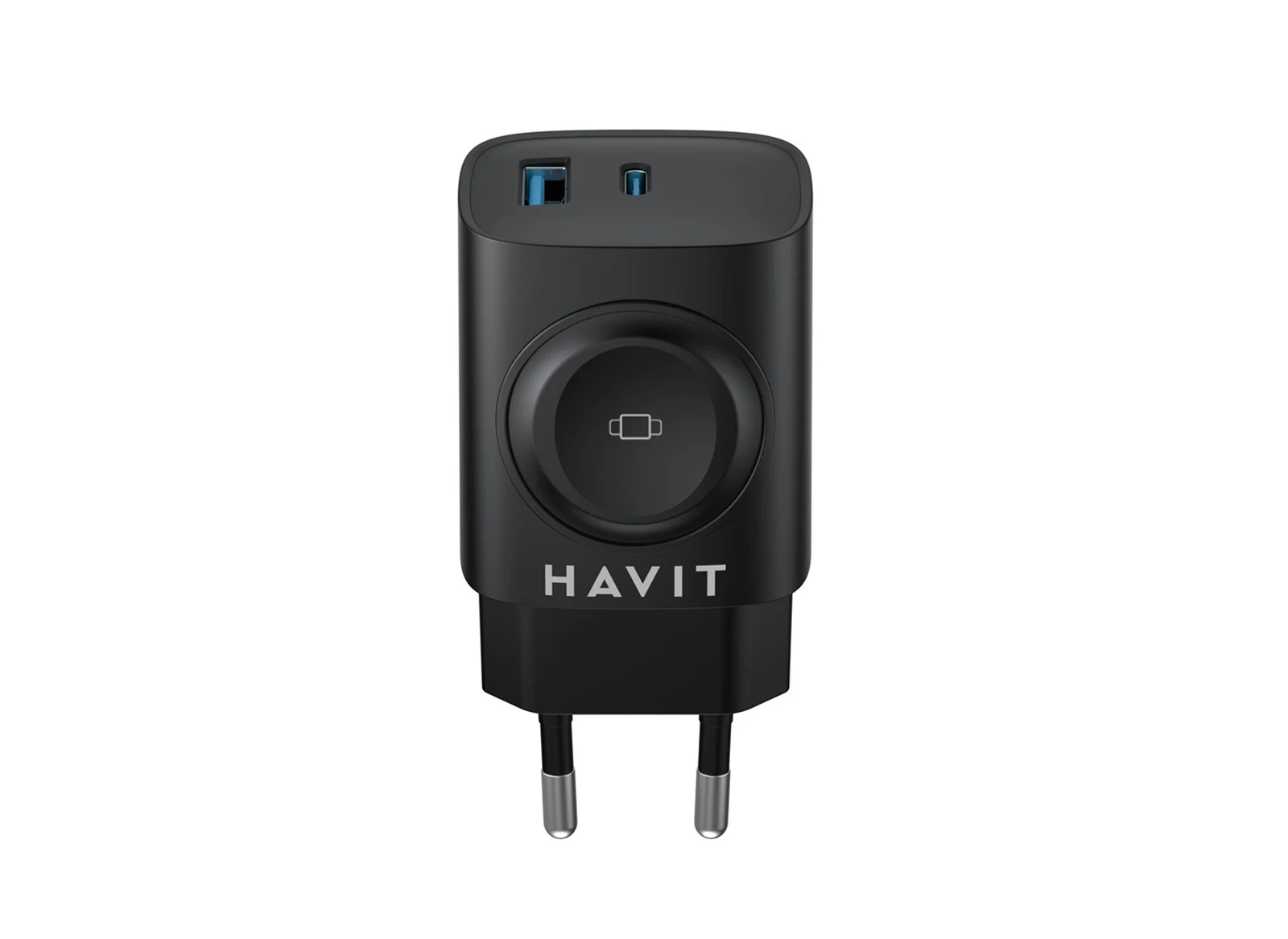 Ładowarka sieciowa Havit UC132, USB-C + USB-A, czarna — zdjęcie 1 z 5