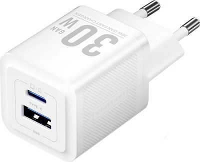 Ładowarka sieciowa Vention 30W, 2 porty (USB-A + USB-C), biała