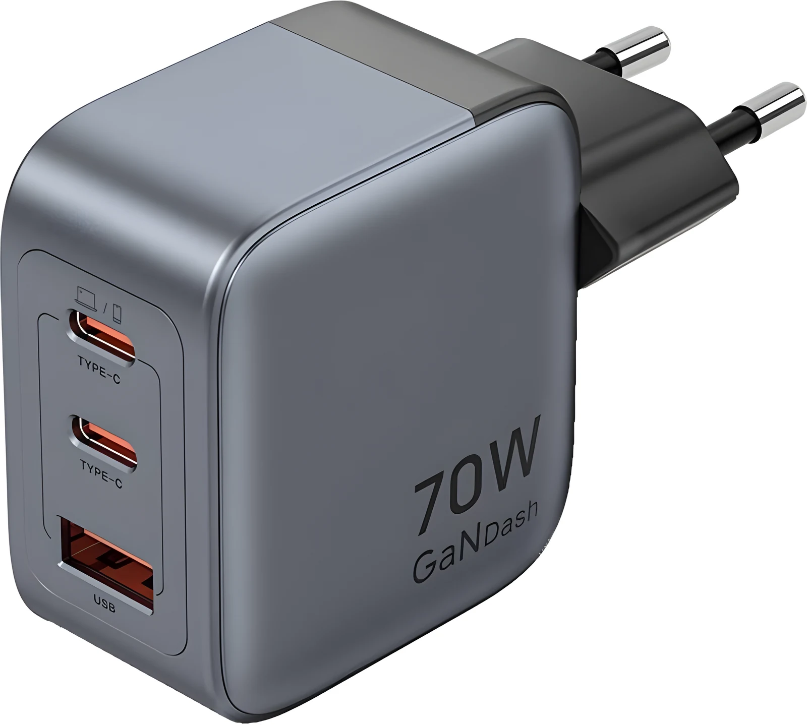 Ładowarka sieciowa Vention 70W GaN PD (1x USB-A, 2x USB-C) czarna — zdjęcie 1 z 6
