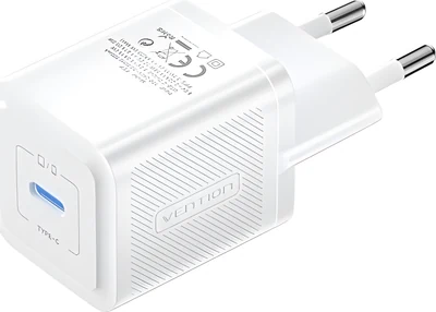 Ładowarka sieciowa Vention USB-C 20W GaN biała
