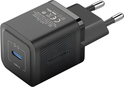 Ładowarka sieciowa Vention USB-C 20W GaN czarna