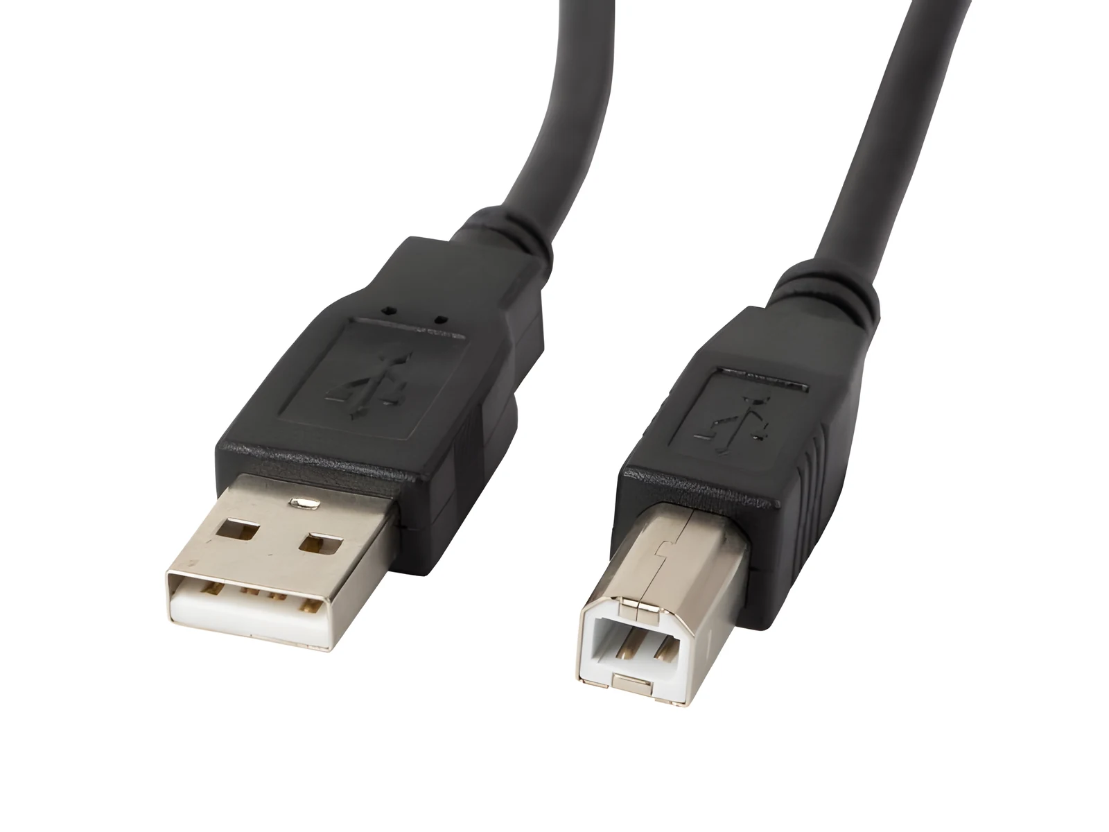 Kabel USB-A do USB-B, Lanberg, CA-USBA-11CC-0010-BK, 1m, czarny, z ferrytem — zdjęcie 1 z 7