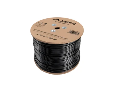 Kabel sieciowy Lanberg LCU5-21CU-0305-BK, Cat5e, 305m