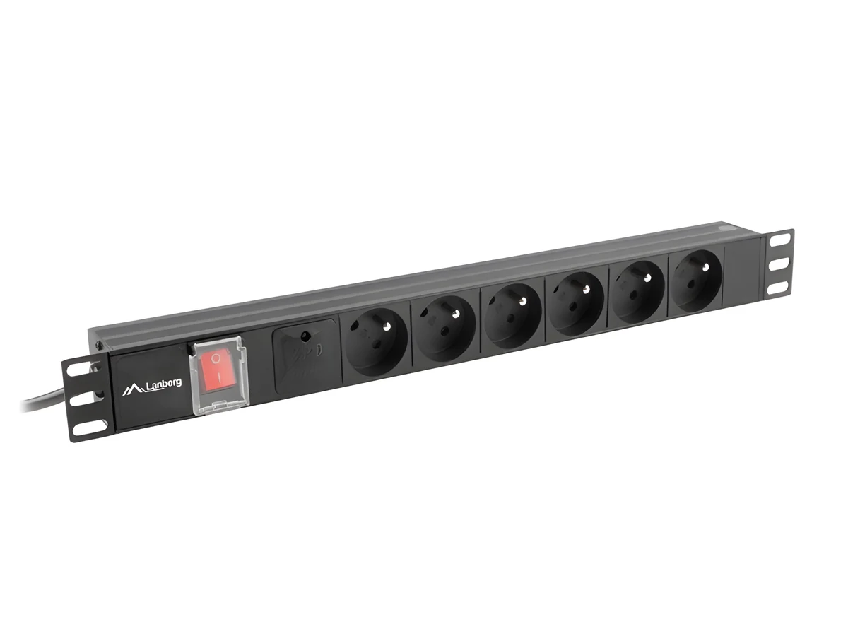 LANBERG Listwa Zasilająca RACK PDU 19" 1U 16A 6X 230V
