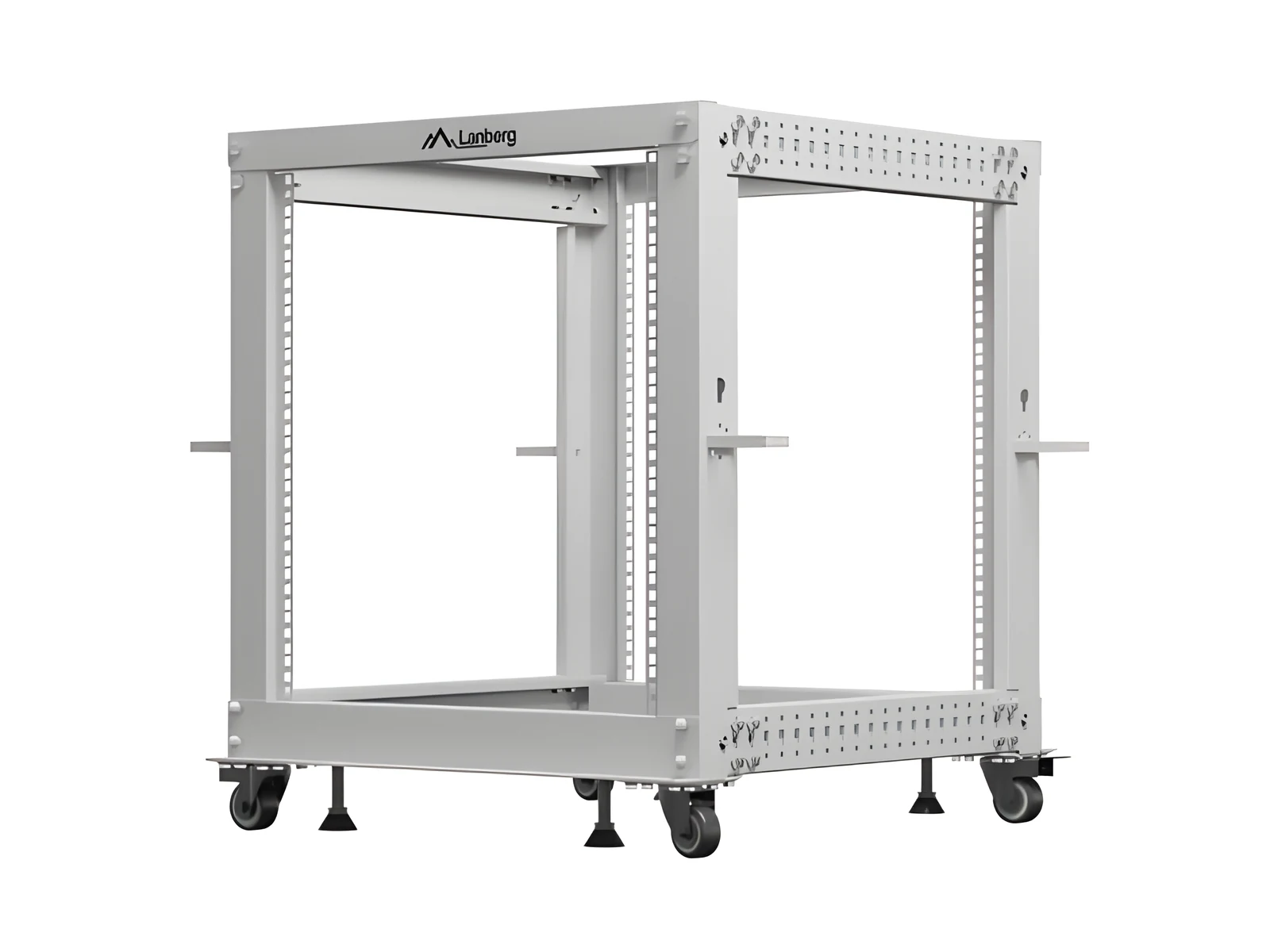 Szafa stojąca 19" Lanberg Open Rack 12U 600x600 mm, regulowana, szara — zdjęcie 1 z 7