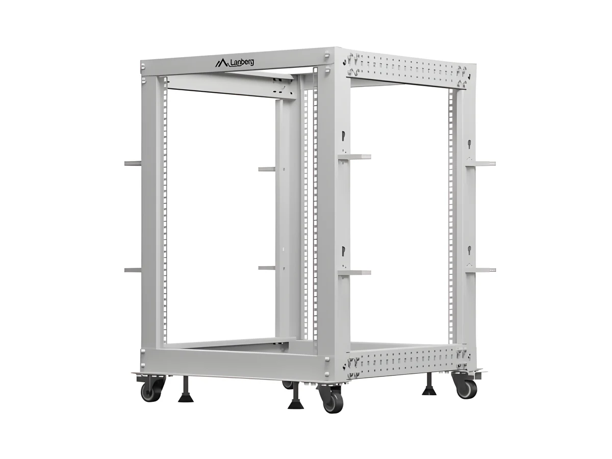 LANBERG OPEN RACK 19" 15U 600X600-1100 REGULOWANY SZARY