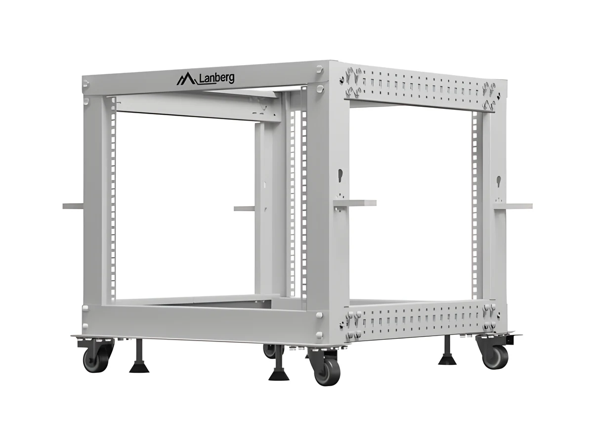 LANBERG OPEN RACK 19" 9U 600X600-1100 REGULOWANY SZARY
