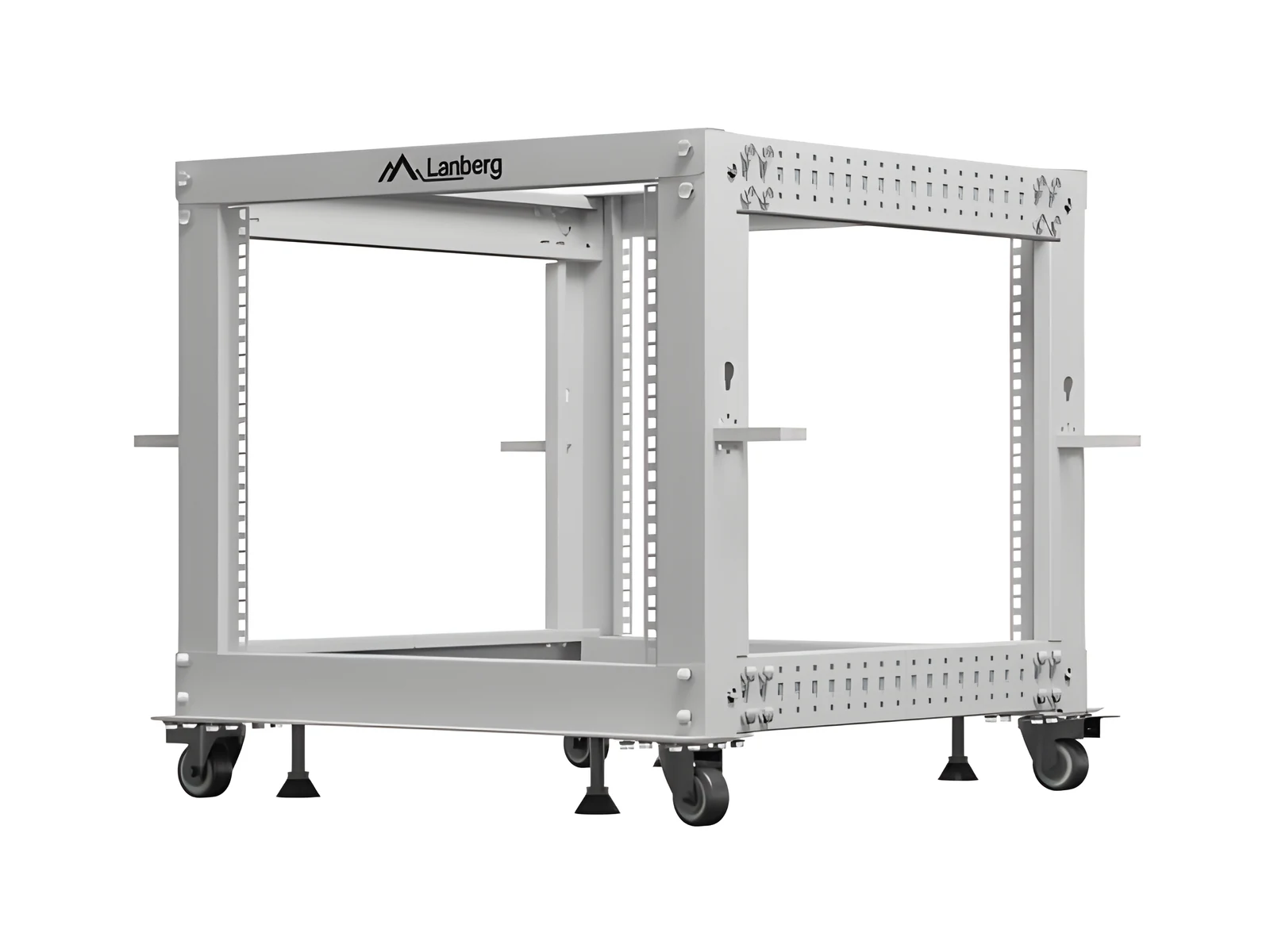Szafa stojąca 19" Lanberg Open Rack 9U 600x600 mm, regulowana, szara — zdjęcie 1 z 7