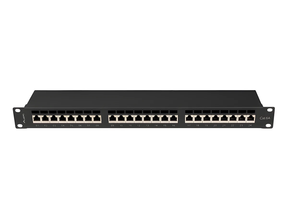 LANBERG PATCH PANEL 24 PORT 1U 19" KAT.6A FTP CZARNY