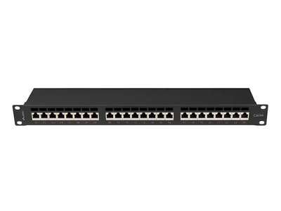 Panel krosowniczy LANBERG 24 porty, kategoria 6A, FTP, 1U, 19", czarny