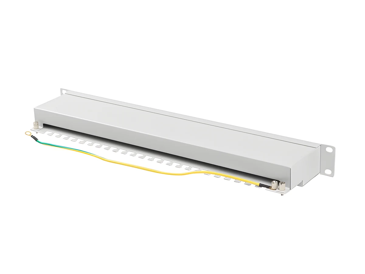 LANBERG PATCH PANEL 24 PORT 1U 19" KAT.6A FTP SZARY
