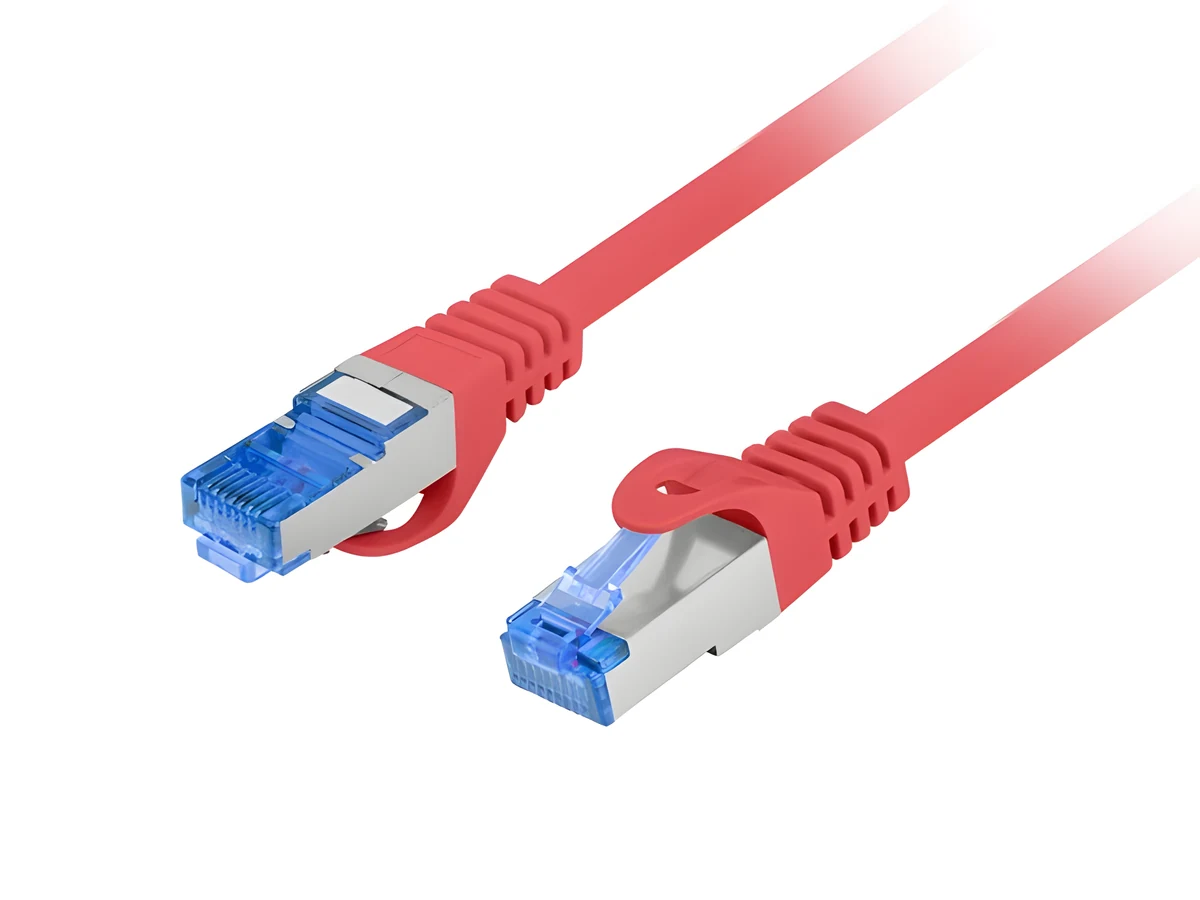 LANBERG PATCHCORD S/FTP KAT.6A 0.5M CZERWONY LSZH CCA
