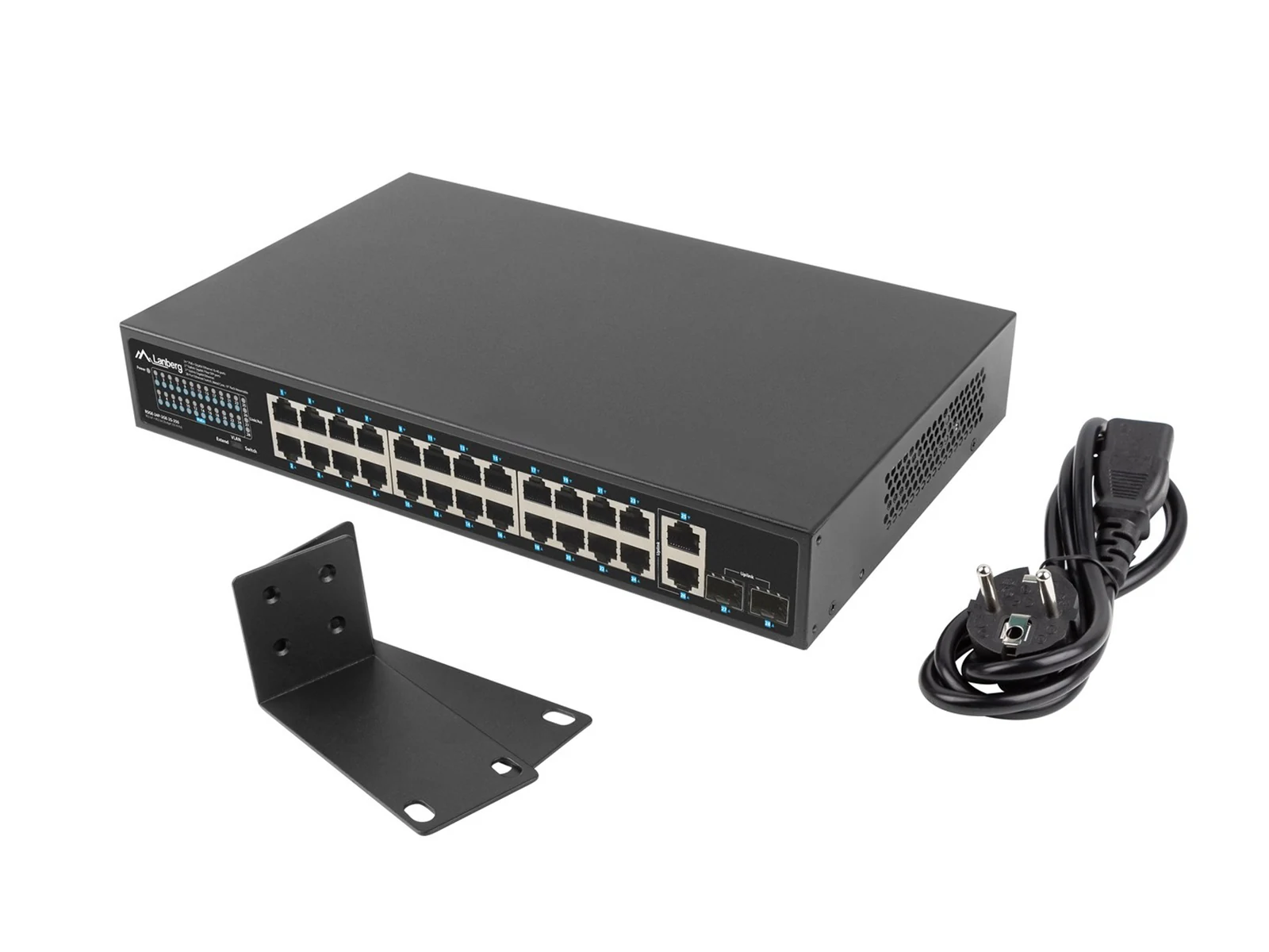 Switch RACK 19" LANBERG 24x 1GB POE+/2x 1GB/2x SFP 250W RSGE-24P-2GE-2S-250 — zdjęcie 1 z 7