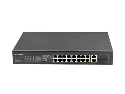 Switch Rack 19" LANBERG 16x 100Mb PoE+ 2x Combo Gigabit 150W