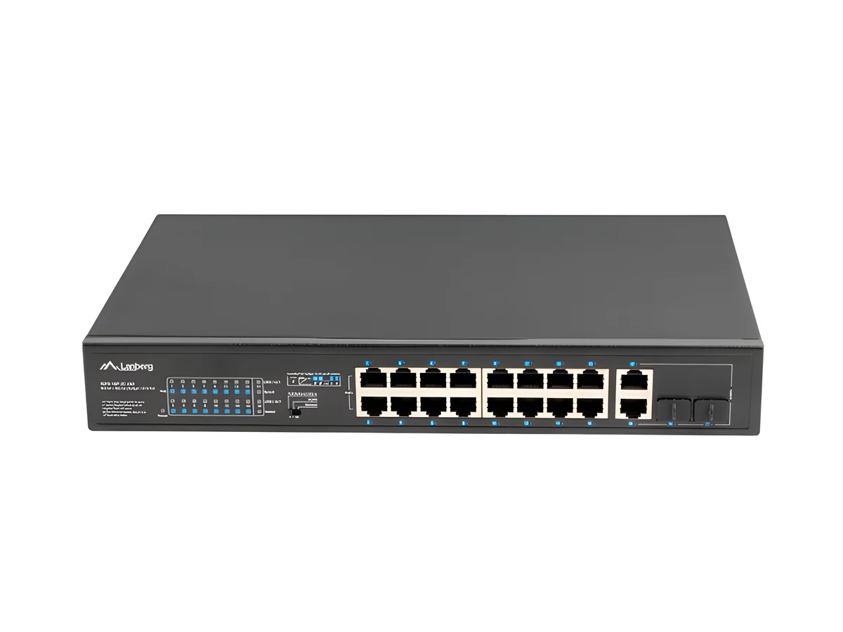 LANBERG SWITCH RACK 19" 16X 100MB POE+ 2X COMBO GIGABIT 250W