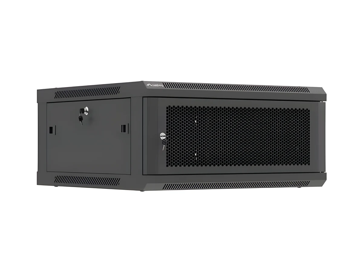 LANBERG SZAFA INSTALACYJNA RACK WISZĄCA 19" 4U 600X600 CZARNA DRZWI PERFOROWANE (FLAT PACK)